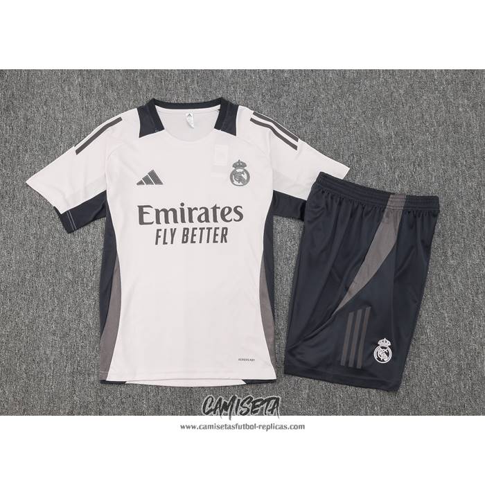 Chandal del Real Madrid 2024-2025 Manga Corta Rosa Claro - Pantalon Corto